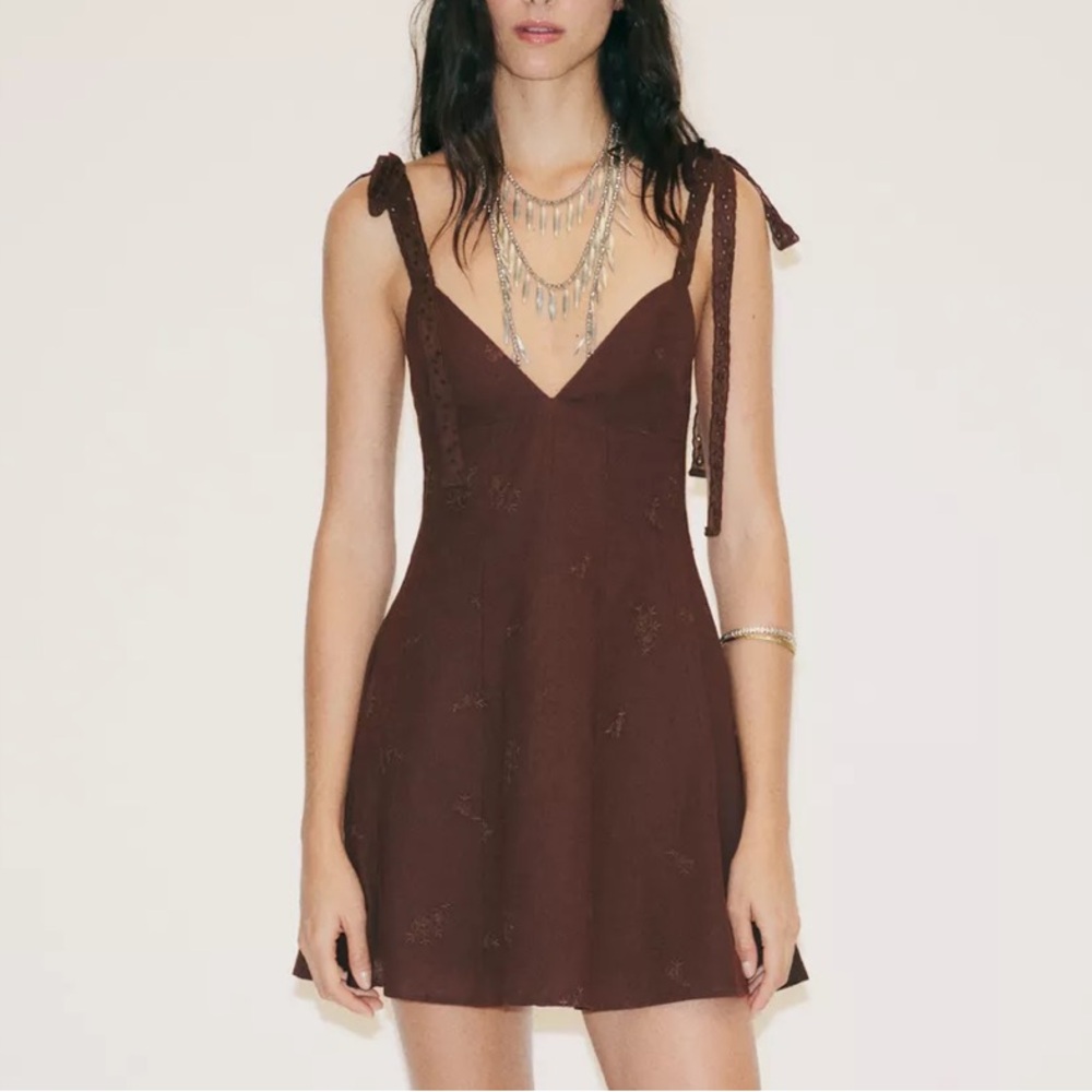 Zara Brown Mini Dress